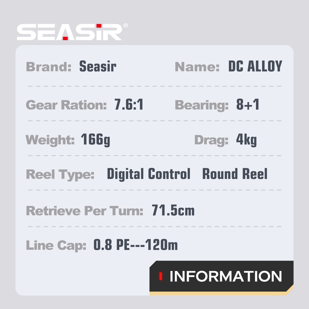Carretilha de Pesca SEASIR DC  - Trolling Reel avaliação e preço