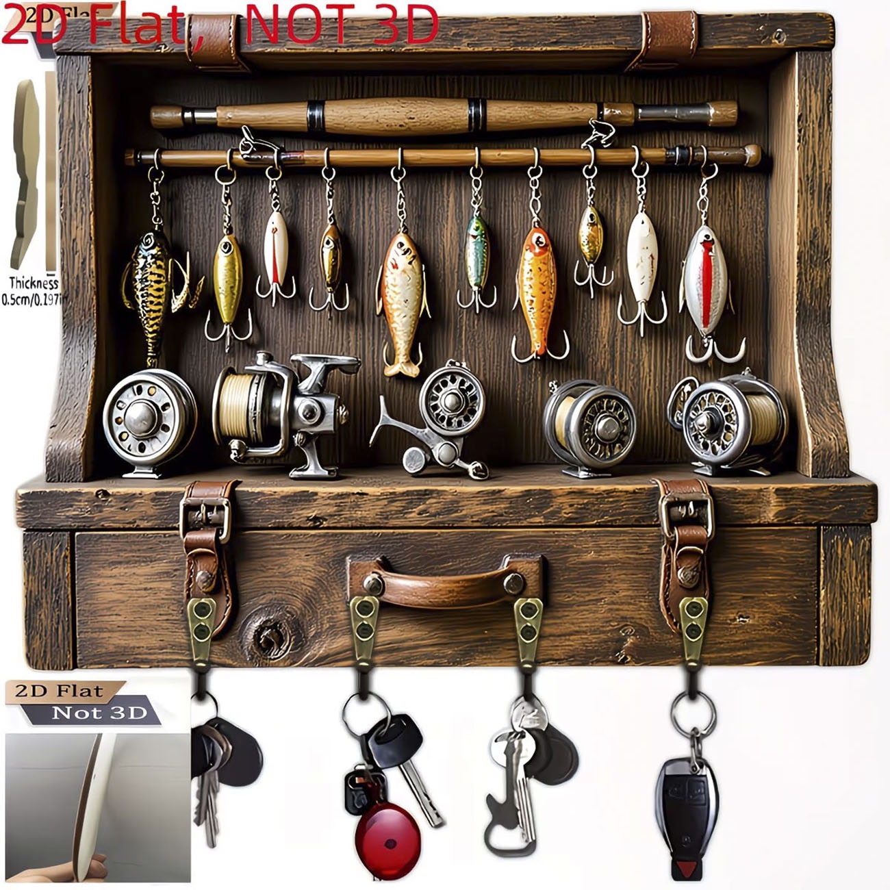 Suporte de Chaves Vintage com  - Fly Reel avaliação e preço